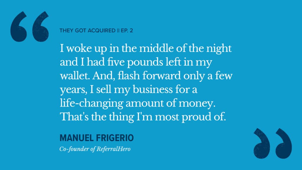 Quote from Manuel Frigerio about growing ReferralHero
