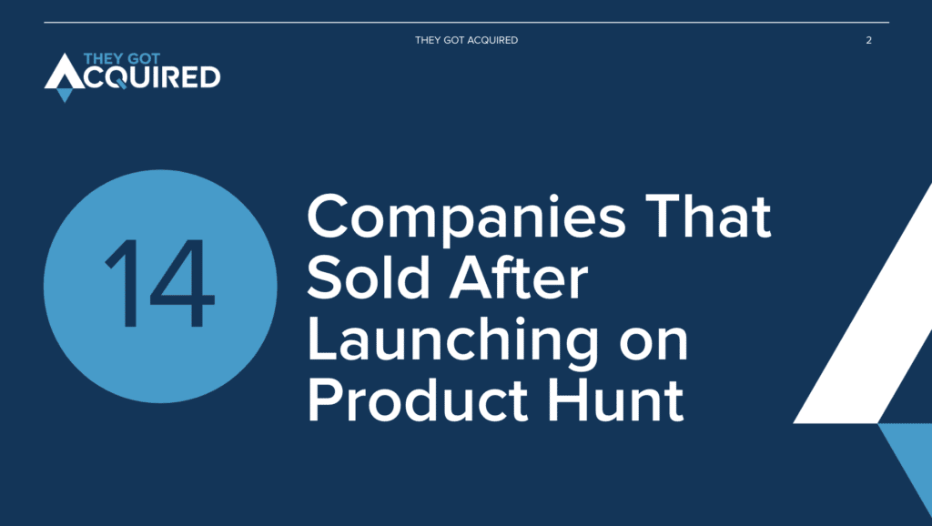 14 Companies That Sold After Launching on Product Hunt (COVER)