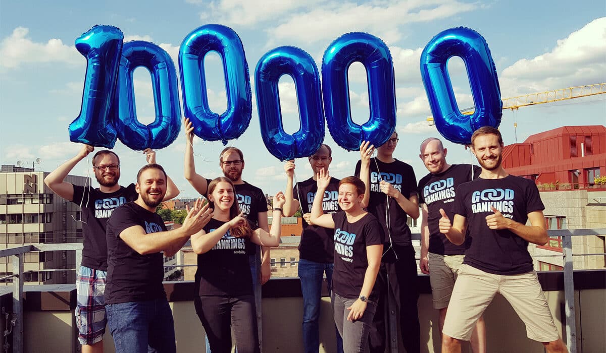 The Seobility team celebrating 100,000 users